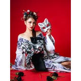 大輪白牡丹柄花魁浴衣5点セット 浴衣 平帯 | Tika | 詳細画像4