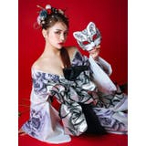 大輪白牡丹柄花魁浴衣5点セット 浴衣 平帯 | Tika | 詳細画像5