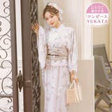 フェミニンホワイトフラワーワンピース浴衣3点セット 二部式浴衣 キャミワンピース | Tika | 詳細画像1