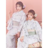 線画フラワースウィートクリームワンピース浴衣3点セット 二部式浴衣 | Tika | 詳細画像7