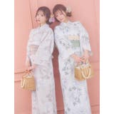 線画フラワースウィートクリームワンピース浴衣3点セット 二部式浴衣 | Tika | 詳細画像8