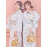 線画フラワースウィートクリームワンピース浴衣3点セット 二部式浴衣 | Tika | 詳細画像9