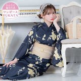 アンティーク調フラワーワンピース浴衣3点セット レトロ浴衣 sweet浴衣 | Tika | 詳細画像1