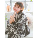 モノトーンヴィンテージフラワーワンピース浴衣3点セット 羽織 ワンピース | Tika | 詳細画像2
