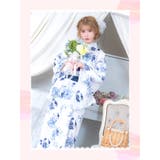 水彩ニュアンスフラワー柄ワンピース浴衣3点セット sweet浴衣 ガーリー浴衣 | Tika | 詳細画像2