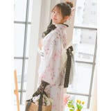 ニュアンスフラワーデザインワンピース浴衣3点セット 羽織 ワンピース | Tika | 詳細画像2