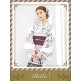 白地×薄紫グラデーション水仙柄浴衣3点セット 兵児帯 下駄 | Tika | 詳細画像2