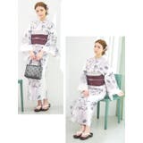 白地×薄紫グラデーション水仙柄浴衣3点セット 兵児帯 下駄 | Tika | 詳細画像3