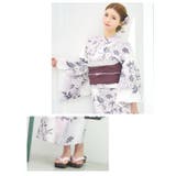白地×薄紫グラデーション水仙柄浴衣3点セット 兵児帯 下駄 | Tika | 詳細画像5