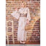 ベージュ地×大判ボタニカルリーフ浴衣3点セット 平帯 下駄 | Tika | 詳細画像5 