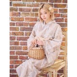 ベージュ地×大判ボタニカルリーフ浴衣3点セット 作り帯 下駄 | Tika | 詳細画像2