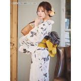 モノトーン×牡丹柄浴衣3点セット 作り帯 下駄 | Tika | 詳細画像4