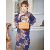 紺地×花火浴衣3点セット 平帯 下駄 | Tika | 詳細画像2