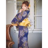 紺地×花火浴衣3点セット 作り帯 下駄 | Tika | 詳細画像2