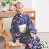 流水×金魚柄浴衣3点セット レトロ浴衣 兵児帯 | Tika | 詳細画像1