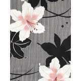 モノトーン縞模様×百合柄浴衣2点セット モダン浴衣 レトロ浴衣 | Tika | 詳細画像10 