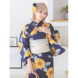 流水×向日葵柄浴衣2点セット ガーリー浴衣 レトロ浴衣 | Tika | 詳細画像5