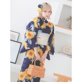 流水×向日葵柄浴衣2点セット ガーリー浴衣 レトロ浴衣 | Tika | 詳細画像6