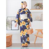 流水×向日葵柄浴衣2点セット ガーリー浴衣 レトロ浴衣 | Tika | 詳細画像7