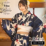 Tika 濃紺×大輪椿レトロモダン浴衣2点セット 浴衣 | Tika | 詳細画像1 
