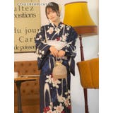 Tika 濃紺×大輪椿レトロモダン浴衣2点セット 浴衣 | Tika | 詳細画像2 