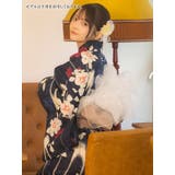 Tika 濃紺×大輪椿レトロモダン浴衣2点セット 浴衣 | Tika | 詳細画像3 