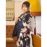 Tika 濃紺×大輪椿レトロモダン浴衣2点セット 浴衣 | Tika | 詳細画像5 