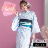 Tika 清楚あざと椿柄浴衣2点セット 浴衣 | Tika | 詳細画像1 