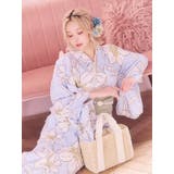 パステルブルー×線画百合浴衣2点セット 浴衣セット レディース浴衣 | Tika | 詳細画像4