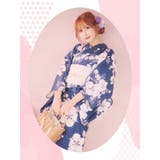 青地×ニュアンスフラワー浴衣3点セット 浴衣セット レディース浴衣 | Tika | 詳細画像2