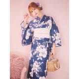 青地×ニュアンスフラワー浴衣3点セット 浴衣セット レディース浴衣 | Tika | 詳細画像4