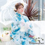 ブルーフラワー柄浴衣3点セット ガーリー浴衣 sweet浴衣 | Tika | 詳細画像1