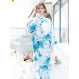 ブルーフラワー柄浴衣3点セット ガーリー浴衣 sweet浴衣 | Tika | 詳細画像3