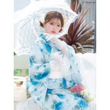 ブルーフラワー柄浴衣3点セット ガーリー浴衣 sweet浴衣 | Tika | 詳細画像4