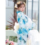 ブルーフラワー柄浴衣3点セット ガーリー浴衣 sweet浴衣 | Tika | 詳細画像5