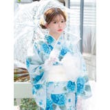 ブルーフラワー柄浴衣3点セット ガーリー浴衣 sweet浴衣 | Tika | 詳細画像6