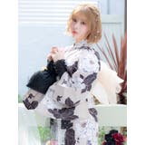 モノトーン牡丹柄浴衣2点セット レトロ浴衣 ガーリー浴衣 | Tika | 詳細画像3