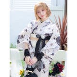 モノトーン牡丹柄浴衣2点セット レトロ浴衣 ガーリー浴衣 | Tika | 詳細画像5