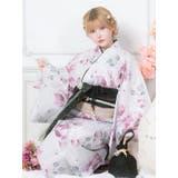 Tika ホワイト×ピンクフェミニン大輪牡丹浴衣2点セット 浴衣 | Tika | 詳細画像4