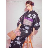 モノトーン×菖蒲粋浴衣3点セット 作り帯 下駄 | Tika | 詳細画像3