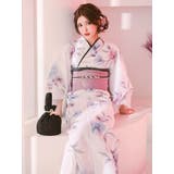 水彩タッチフラワー浴衣3点セット 平帯 下駄 | Tika | 詳細画像2 
