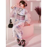 水彩タッチフラワー浴衣3点セット 平帯 下駄 | Tika | 詳細画像5 