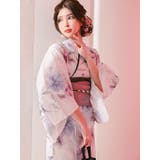 水彩タッチフラワー浴衣3点セット 平帯 下駄 | Tika | 詳細画像6 