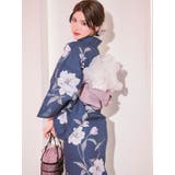 水彩タッチ大輪百合柄浴衣3点セット 平帯 下駄 | Tika | 詳細画像4
