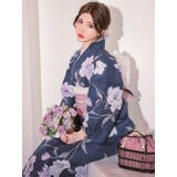 水彩タッチ大輪百合柄浴衣3点セット 平帯 下駄 | Tika | 詳細画像6