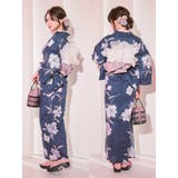 水彩タッチ大輪百合柄浴衣3点セット 平帯 下駄 | Tika | 詳細画像8