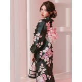 ニュアンス椿×モノトーン浴衣3点セット 平帯 下駄 | Tika | 詳細画像5 