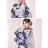 紺地×大輪牡丹柄浴衣2点セット 浴衣セット レディース浴衣 | Tika | 詳細画像5