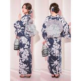 紺地×大輪牡丹柄浴衣2点セット 浴衣セット レディース浴衣 | Tika | 詳細画像7