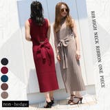 リブハイネックノースリリボンワンピース レディース ファッション | non-hedge  | 詳細画像1 